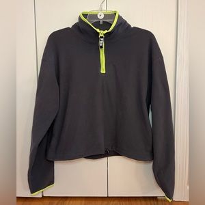 PINK Victoria’s Secret. Gray Quarter Zip Cropped Pullover. Size medium.